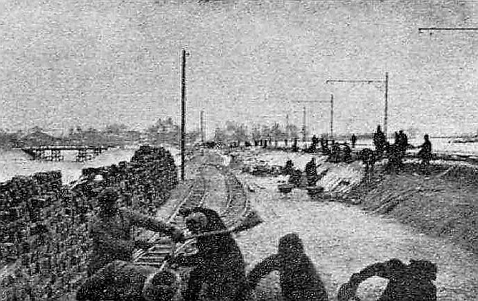 Zemes darbi uz Raņķa dambja topošajā Uzvaras parkā 1923. gadā.
