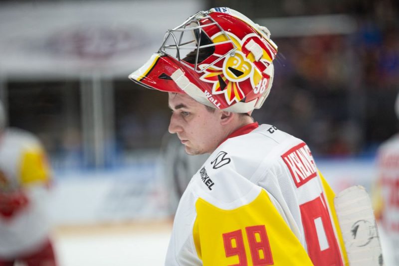 Jānis Kalniņš šosezon KHL ir uzvarām bagātākais vārtsargs.