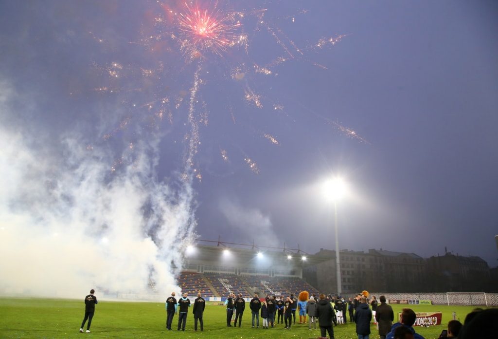 Latvijas čempionu “Riga FC” svinības Skonto stadionā.