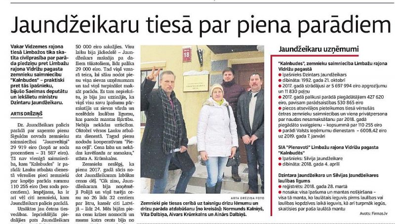 “Latvijas Avīze” pērn 8. februārī jau rakstīja par zemniekiem, kas vērsušies tiesā pret Limbažu novada zemnieku saimniecību “Kalnbudes”.