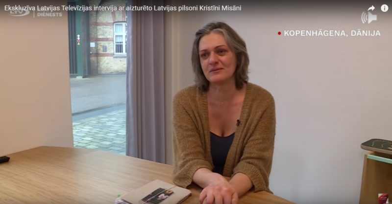 Kristīne Misāne intervijas laikā ar LTV Ziņu dienestu cietumā Dānijā, Kopenhāgenā.