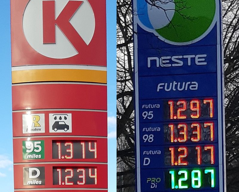 13. janvāris. Pie A6 maģistrāles gan “Neste”, gan “Circle-K” cenas nu jau ierasti augstas.