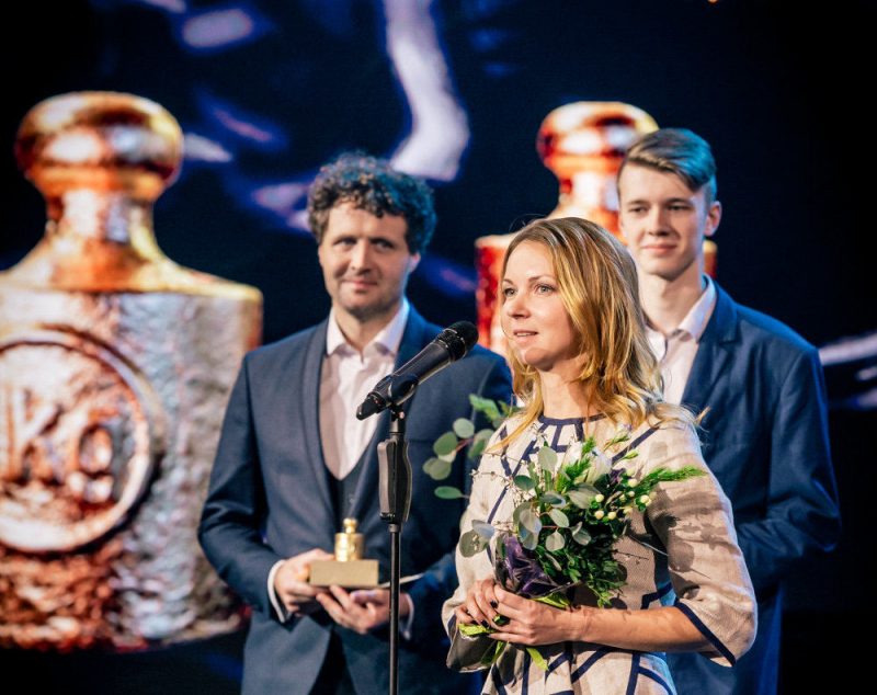 Dzintars Dreibergs balvas “Kilograms kultūras” pasniegšanā.