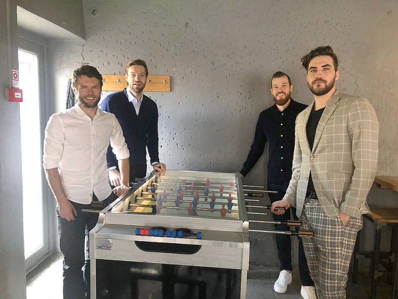 Latvijas Futbola arodbiedrības vadītāji – Vladislavs Gabovs (no kreisās), Kaspars Gorkšs, Renārs Rode un Dāvis Mārtiņš Daugavietis.