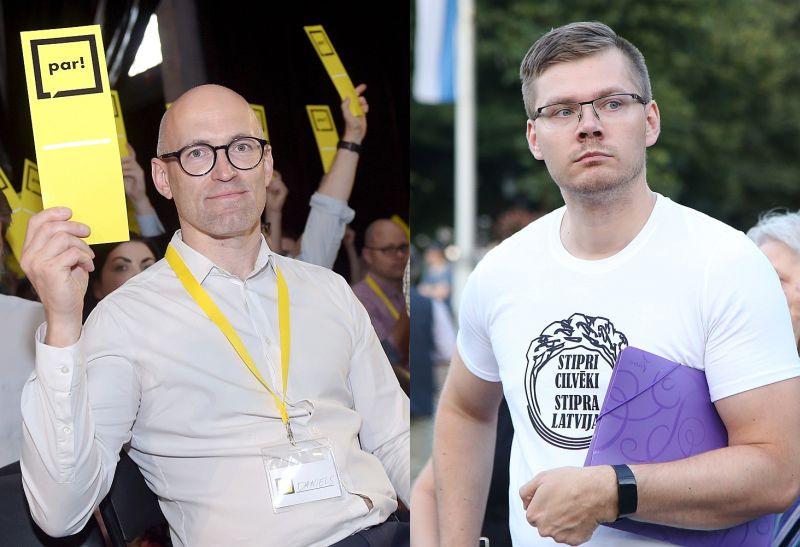 Lai gan Daniels Pavļuts (attēlā pa kreisi) un Jānis Ieslanieks darbojas vienā koalīcijā, abi pārstāv ideoloģiski ļoti atšķirīgas partijas.