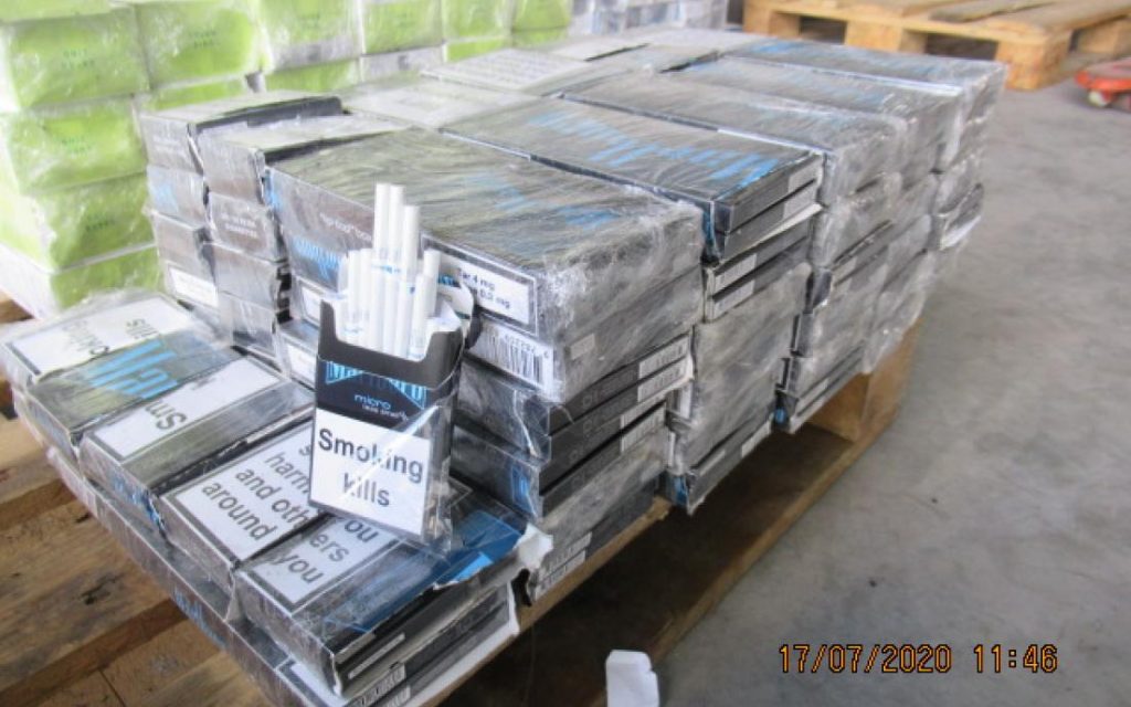 Konfiscētās kontrabandas cigaretes.