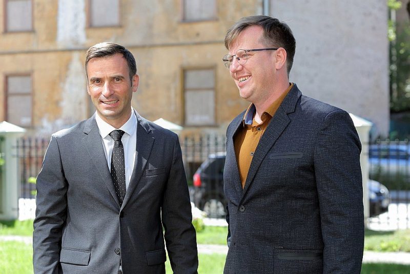 Mārtiņš Staķis un Mārtiņš Kossovičs.