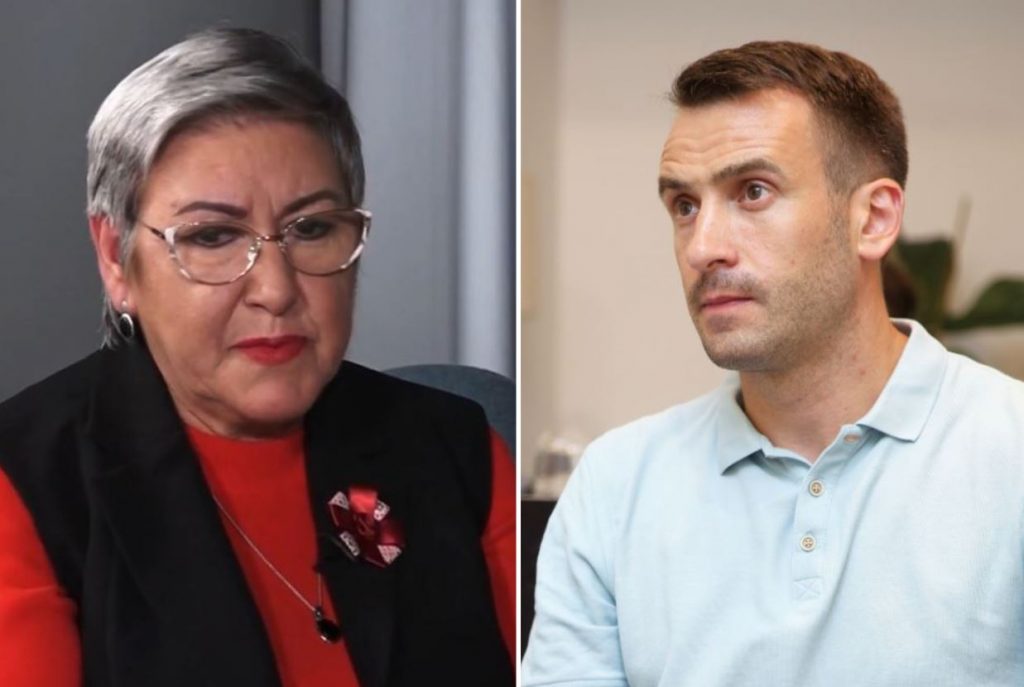 Dagnija Staķe (no kreisās) un Mārtiņš Staķis (no labās).