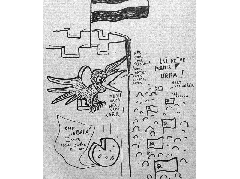 Uzticību rubikiešiem saglabājusī “Cīņa” 1991. gada janvāra dienās publicēja šādas “karikatūras”.