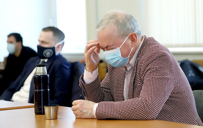 Aivars Lembergs tiesas sprieduma lasīšanas laikā.