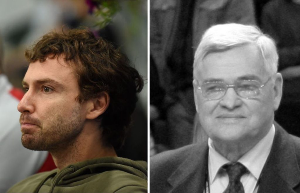 Ernests Gulbis (no kreisās), viņa vectēvs – Alvils Gulbis (no labās).